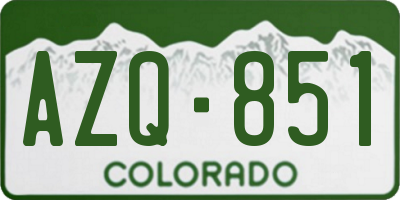 CO license plate AZQ851