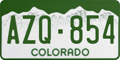 CO license plate AZQ854