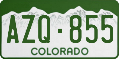 CO license plate AZQ855
