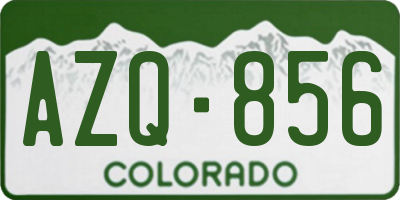 CO license plate AZQ856