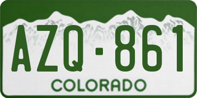 CO license plate AZQ861