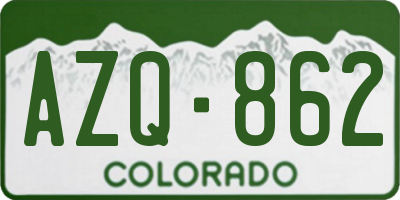 CO license plate AZQ862