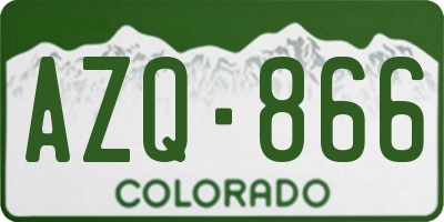 CO license plate AZQ866