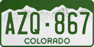 CO license plate AZQ867