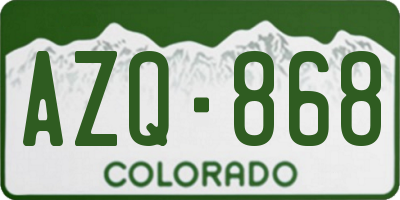 CO license plate AZQ868