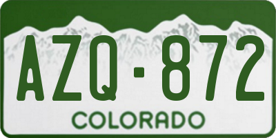 CO license plate AZQ872