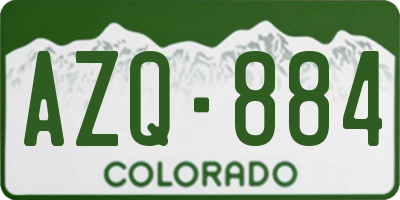 CO license plate AZQ884