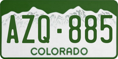 CO license plate AZQ885