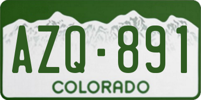 CO license plate AZQ891