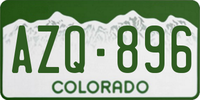 CO license plate AZQ896