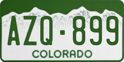 CO license plate AZQ899