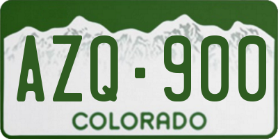 CO license plate AZQ900