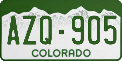 CO license plate AZQ905