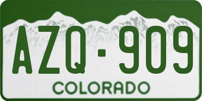 CO license plate AZQ909