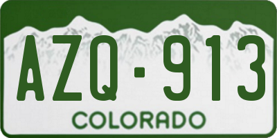 CO license plate AZQ913