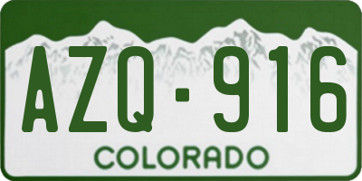CO license plate AZQ916