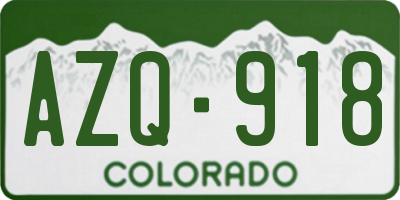 CO license plate AZQ918