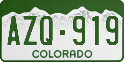 CO license plate AZQ919