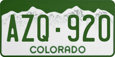 CO license plate AZQ920