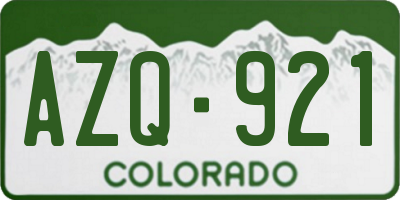 CO license plate AZQ921