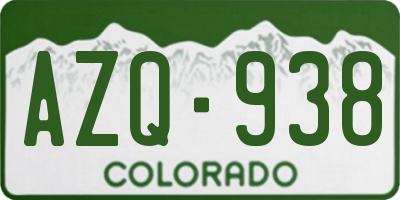CO license plate AZQ938