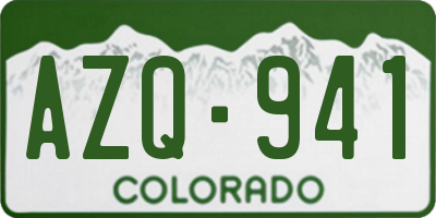 CO license plate AZQ941