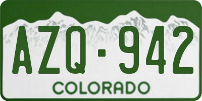 CO license plate AZQ942