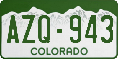 CO license plate AZQ943