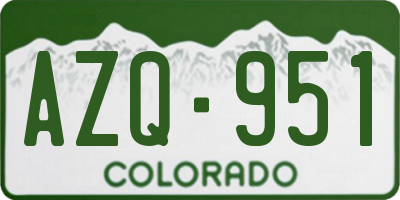 CO license plate AZQ951