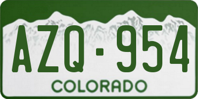 CO license plate AZQ954