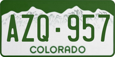 CO license plate AZQ957