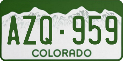 CO license plate AZQ959