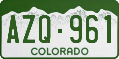 CO license plate AZQ961