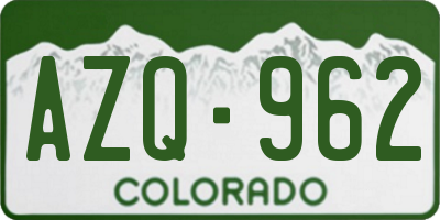 CO license plate AZQ962