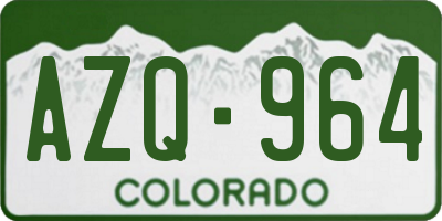 CO license plate AZQ964