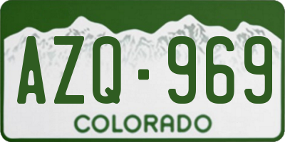 CO license plate AZQ969