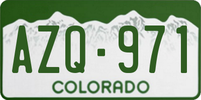 CO license plate AZQ971