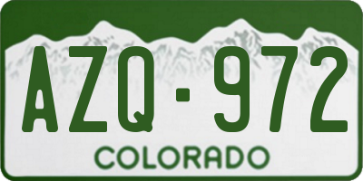 CO license plate AZQ972