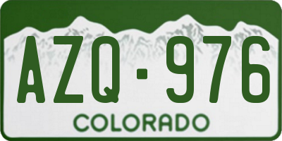 CO license plate AZQ976