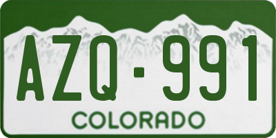 CO license plate AZQ991