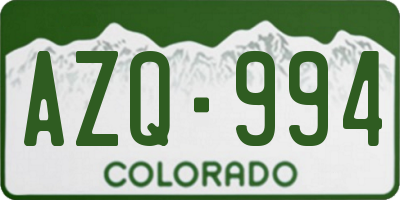 CO license plate AZQ994