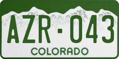 CO license plate AZR043