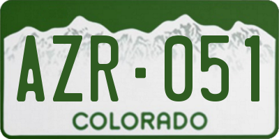 CO license plate AZR051