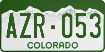 CO license plate AZR053