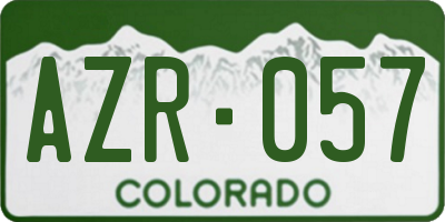CO license plate AZR057