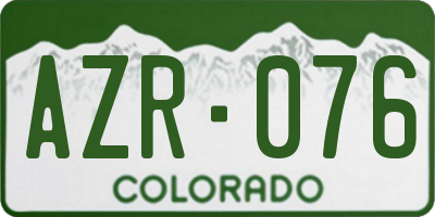 CO license plate AZR076
