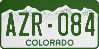 CO license plate AZR084