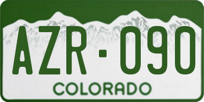 CO license plate AZR090