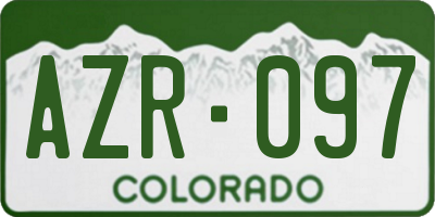 CO license plate AZR097