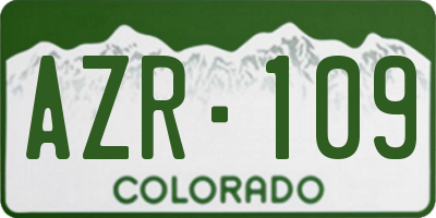 CO license plate AZR109